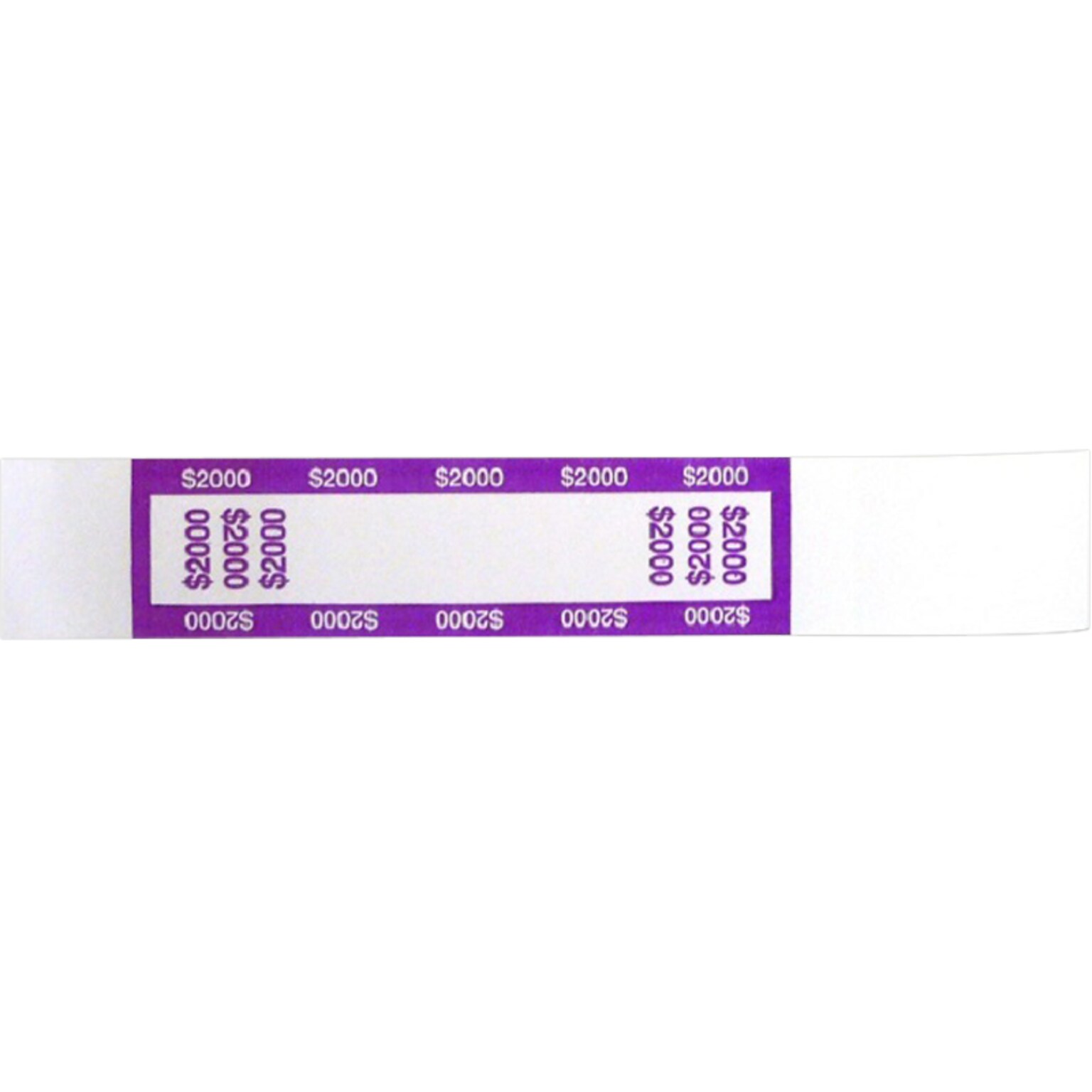 CONTROLTEK $2000 Currency Strap, Violet/White, 1000/Box (560021)