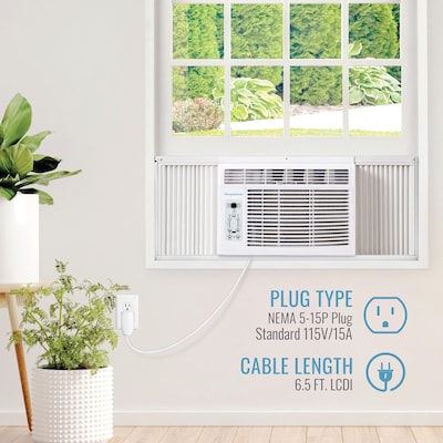 Keystone 8,000 BTU Window-Mounted Air Conditioner with Follow Me LCD Remote Control, White (KSTAW08CE)