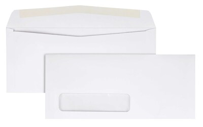 Quality Park #10 Window Envelopes, 4 1/8 x 9 1/2, White, 500/Box (QUA90120)