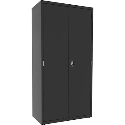 Lorell Fortress Series 72 Steel Storage Cabinet With 4-Shelves, Black (LLR00018)