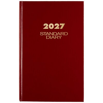 2027 AT-A-GLANCE Hardcover Diary, 7.75 x 12, Ruled, Red (SD376-13-27)