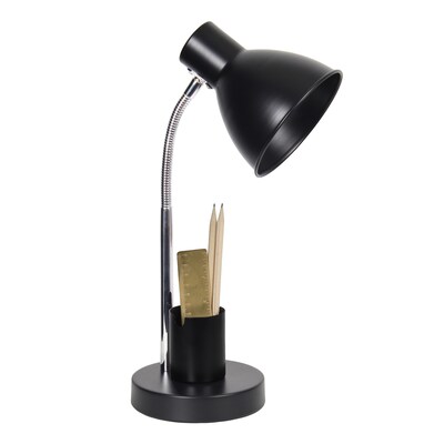 Simple Designs Sleek Essentials LED Desk Lamp, 16.22", Black (LD1076-BLK)