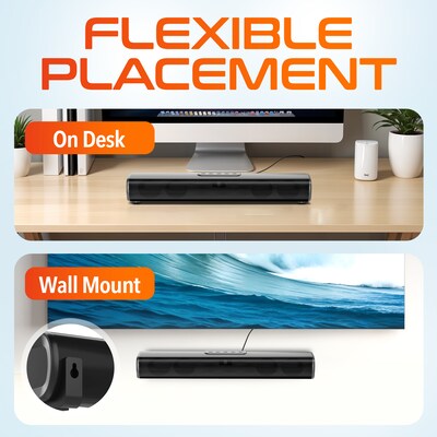 Delton SB380 SB380 50-Watt Bluetooth Computer Soundbar, Black (DSB380)
