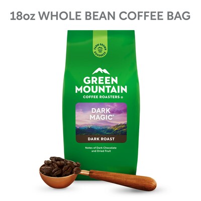 Green Mountain Dark Magic Whole Bean Coffee Packet, Dark Roast, 18 oz. (GMT7568EA)