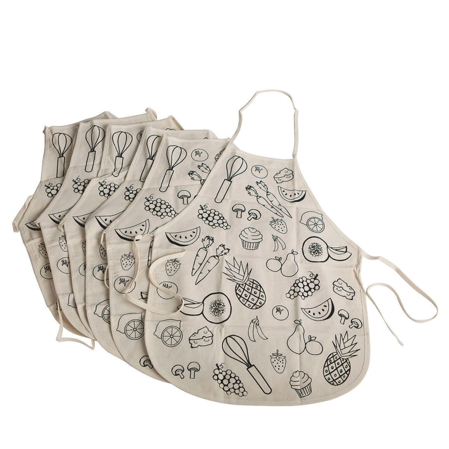 S&S Velvet Art Kids Apron, 6/Pack (PS1461)