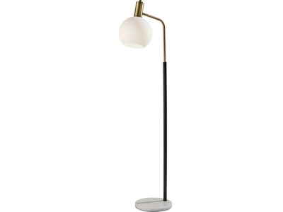Adesso Corbin 58 Antique Brass Floor Lamp with Globe Shade (3579-21)