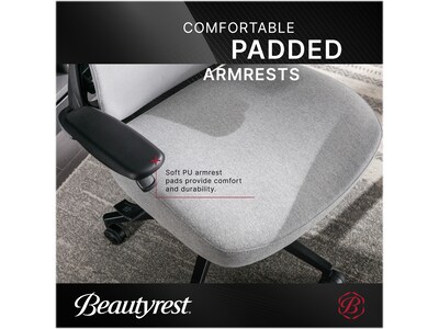 Beautyrest ErgoMax Ergonomic Mesh/Fabric Swivel Task Chair, Gray (60078-Gry)