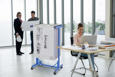 AdirOffice Metal Mobile File Cart with Swivel Wheels, Blue (615-BLU-PKG)