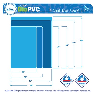 Floortex Ecotex Carpet Chair Mat, 46" x 60", Designed for Low-Pile Carpet, Clear Marvec BioPVC (NRCMFLFG0004)
