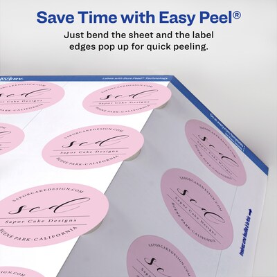 Avery Print-to-the-Edge Laser/Inkjet Square Labels, 2" x 2", Glossy White, 120 Labels/Pack (22565)