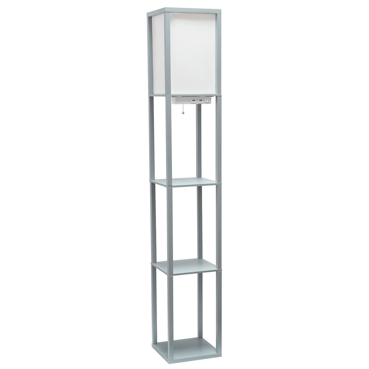 Creekwood Home Classix 62.5 Floor Lamp with Rectangular Shade, Gray (CWF-3009-GY)