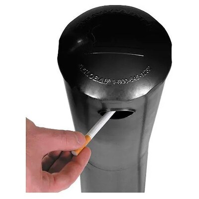Global Industrial Aluminum Outdoor Ashtray, 4/9 Gallon, Black (652403)