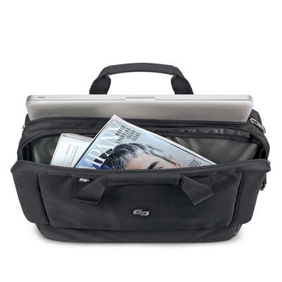 Solo New York Urban Chrysler Polyester Briefcase, Laptop Compatible, Black (LVL330-4)