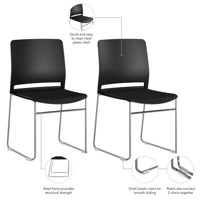 Bush Business Furniture Envision Stackable Chairs, Black, 2/Set (CH4003BLP-03)
