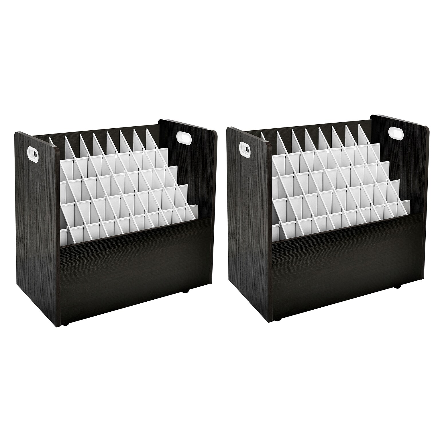 AdirOffice 50-Slot Mobile Roll File, 28.5H x 30W x 15.75D, Black (626-BLK-2PK)