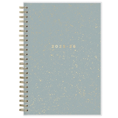 2025-2026 Blue Sky Splatter Dot 5 x 8 Academic Year Weekly & Monthly Planner, Plastic Cover, Jade/