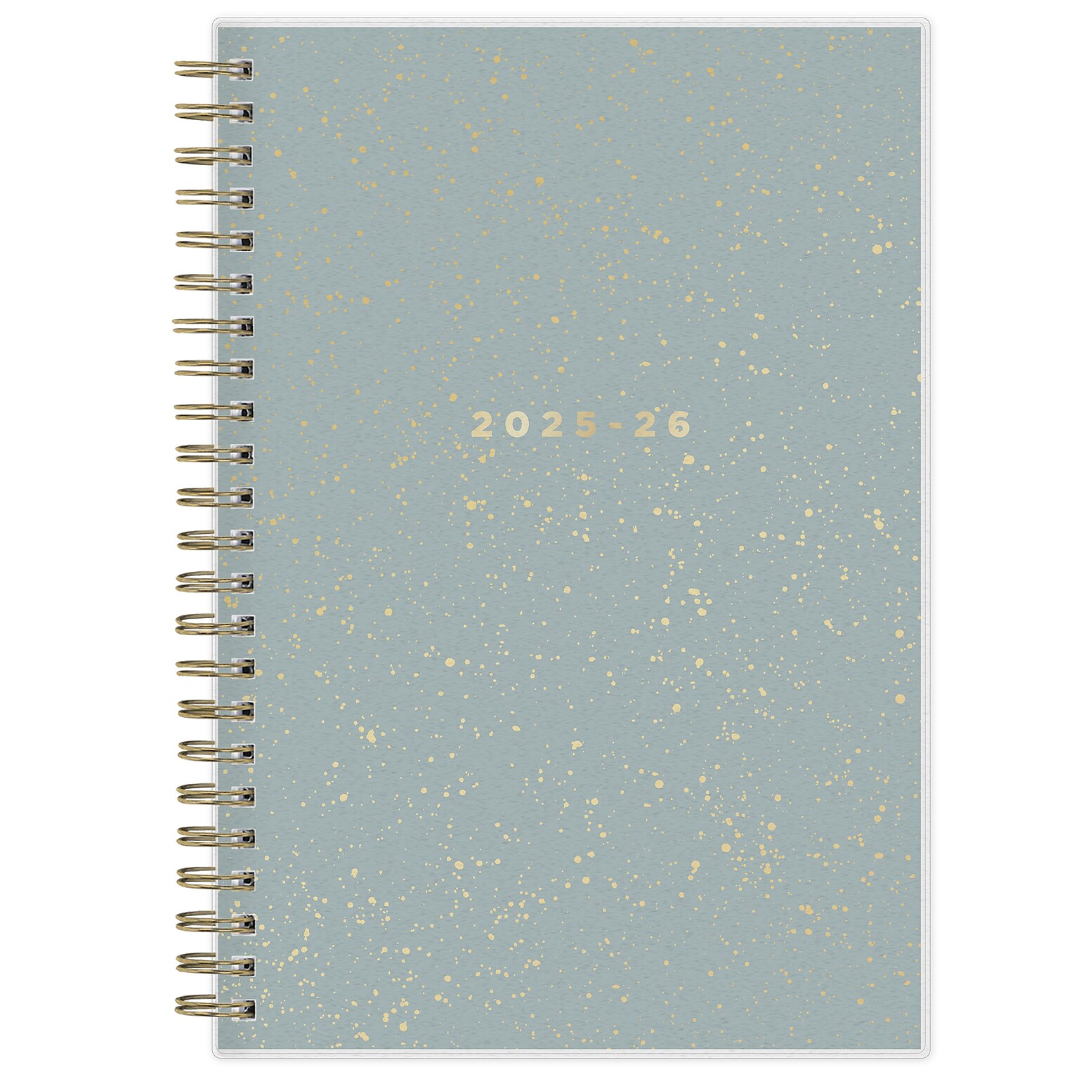 2025-2026 Blue Sky Splatter Dot 5 x 8 Academic Year Weekly & Monthly Planner, Plastic Cover, Jade/Gold (149044-A26)
