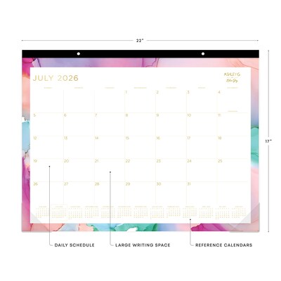 2026-2027 Blue Sky Smoke 17 x 22 Academic Monthly Wall Calendar, Assorted Colors (148668-A27)