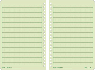 Rite In The Rain All-Weather 1-Subject Pocket Notebook, 4.88" x 7", Graph Ruled, 32 Sheets, Green (973)