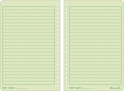 Rite In The Rain All-Weather 1-Subject Pocket Notebook, 4.88" x 7", Graph Ruled, 32 Sheets, Green (973)