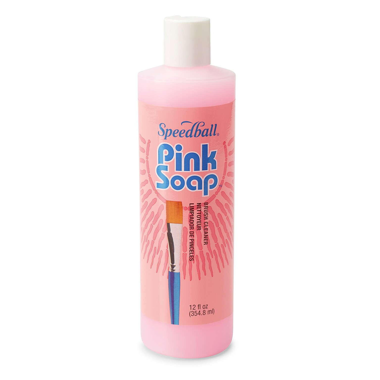 Speedball Mona Lisa Pink Soap Artist Brush Cleaner, 12 oz., Pink (SBA0013266)