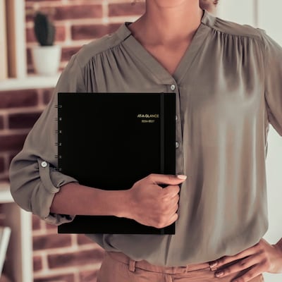 2026-2027 AT-A-GLANCE Move-A-Page 9" x 11" Academic Weekly & Monthly Planner, Poly Cover, Black (70-957E-05-27)