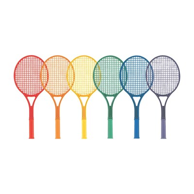 Champion Sports Plastic Tennis Racket Set, Assorted Colors (CHSJTRSET)