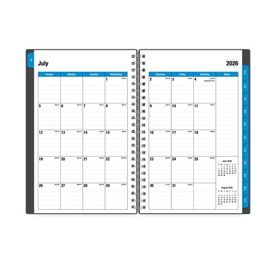 2026-2027 Blue Sky Collegiate 5" x 8" Academic Year Weekly & Monthly Planner, Plastic Cover, Gray (100139-A27)