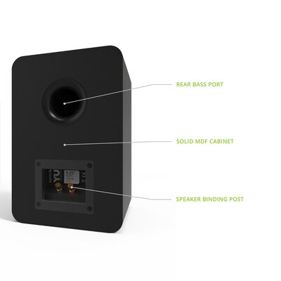 Kanto YU Passive 5.25" Speakers with 1" Silk Dome Tweeter and 5.25" Kevlar Woofer, Black, Pair (YUP6)