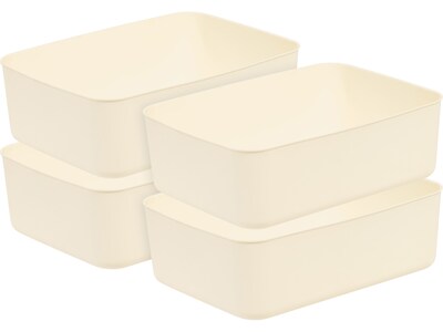 IRIS Open Lid Storage Bin, Off-White, 4/Pack (552112)