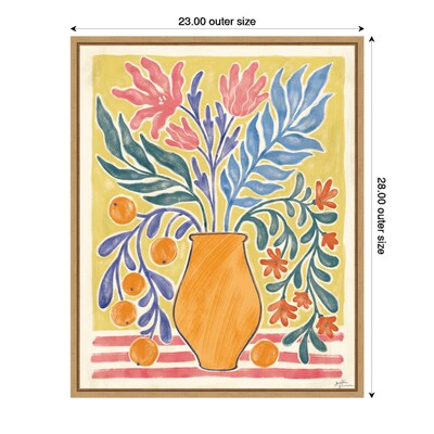 Amanti Art Cyprus and Orange Still Life V by Janelle Penner Framed Canvas Wall Art Print, 23" x 28" (A42677521108)