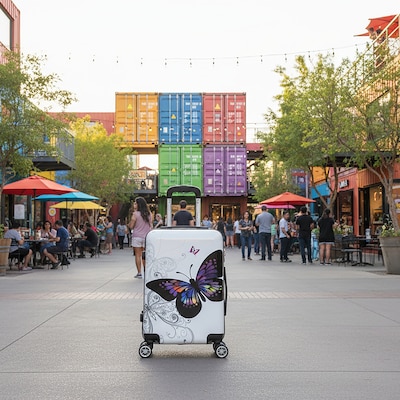 InUSA 20" Hardside Butterfly Carry-On Suitcase, 4-Wheeled Spinner, TSA Checkpoint Friendly, Butterfly (IUAPC00S-BUT)