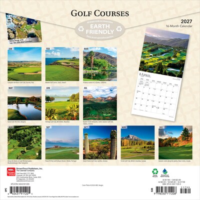 2027 BrownTrout Golf Courses 12 x 12 Monthly Wall Calendar (9798330711208)