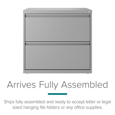 Hirsh 30 2-Drawer Lateral 101 File Cabinet, Arctic Silver (24083)