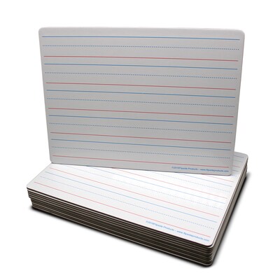 Flipside Ruled Double-Sided Magnetic Melamine Dry-Erase Whiteboard, 9 x 12, 12/Pack (10176)