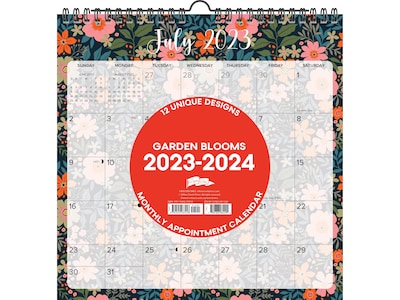 2023-2024 Willow Creek Garden Blooms 12" x 12" Academic Monthly Wall Calendar (37218)