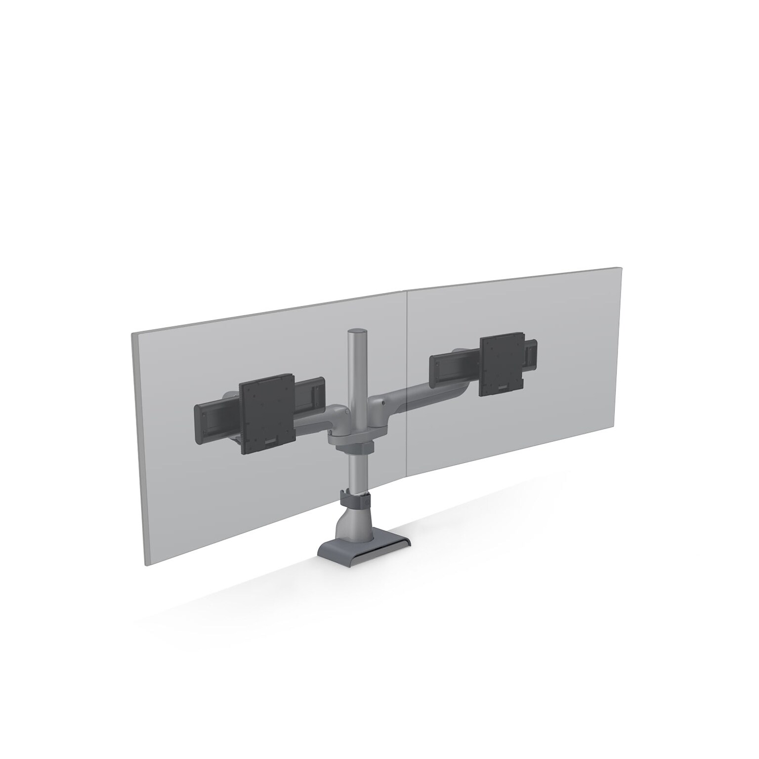 HAT Design Works E5 Adjustable Dual Static Pole Monitor Arm, Up to 32, Silver (E5G-P02S-SLV)