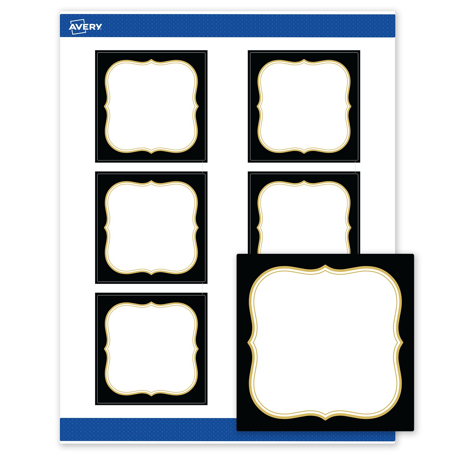 Avery Square Laser/Inkjet Multipurpose Labels, 3 x 3, White, 60/Pack (19479370875)