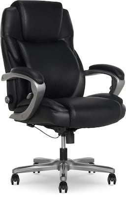 La-Z-Boy Niall AIR Lumbar Pro+ Ergonomic Vegan Leather Executive Big & Tall Chair, 400 lb. Capacity, Black (60114-BLK)