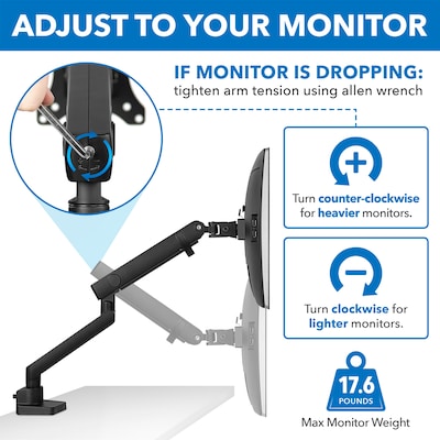 Mount-lt! Adjustable Monitor Mount, Up to 32", Black (MI-2671)