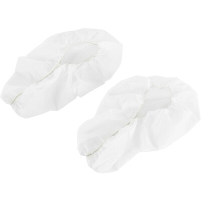 Global Industrial Standard Disposable Shoe Covers, Size 12-15, White, 150 Pairs/Case (708196BWH)