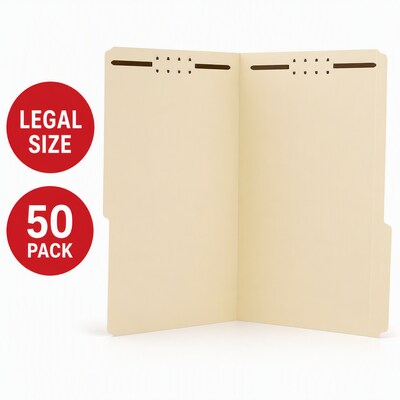 Staples Heavy Duty Reinforced Classification Folder, Legal Size, Manila, 50/Box (ST831057/TR8310)