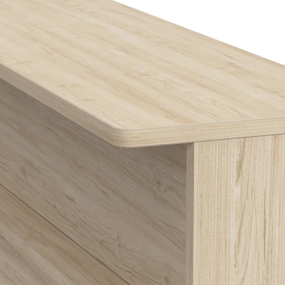 Bush Business Furniture Arrive 60"W Reception Desk with Shelf, Natural Elm (ARV001NE)