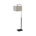 Adesso Flora 60 Matte Black/Brushed Steel Floor Lamp with Square Shade (4183-22)