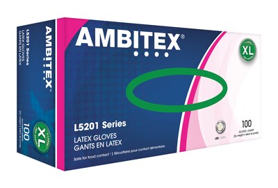 Ambitex L5201 Series Powder-Free Cream Latex Gloves, Extra Large, 100/Box (LXL5201)