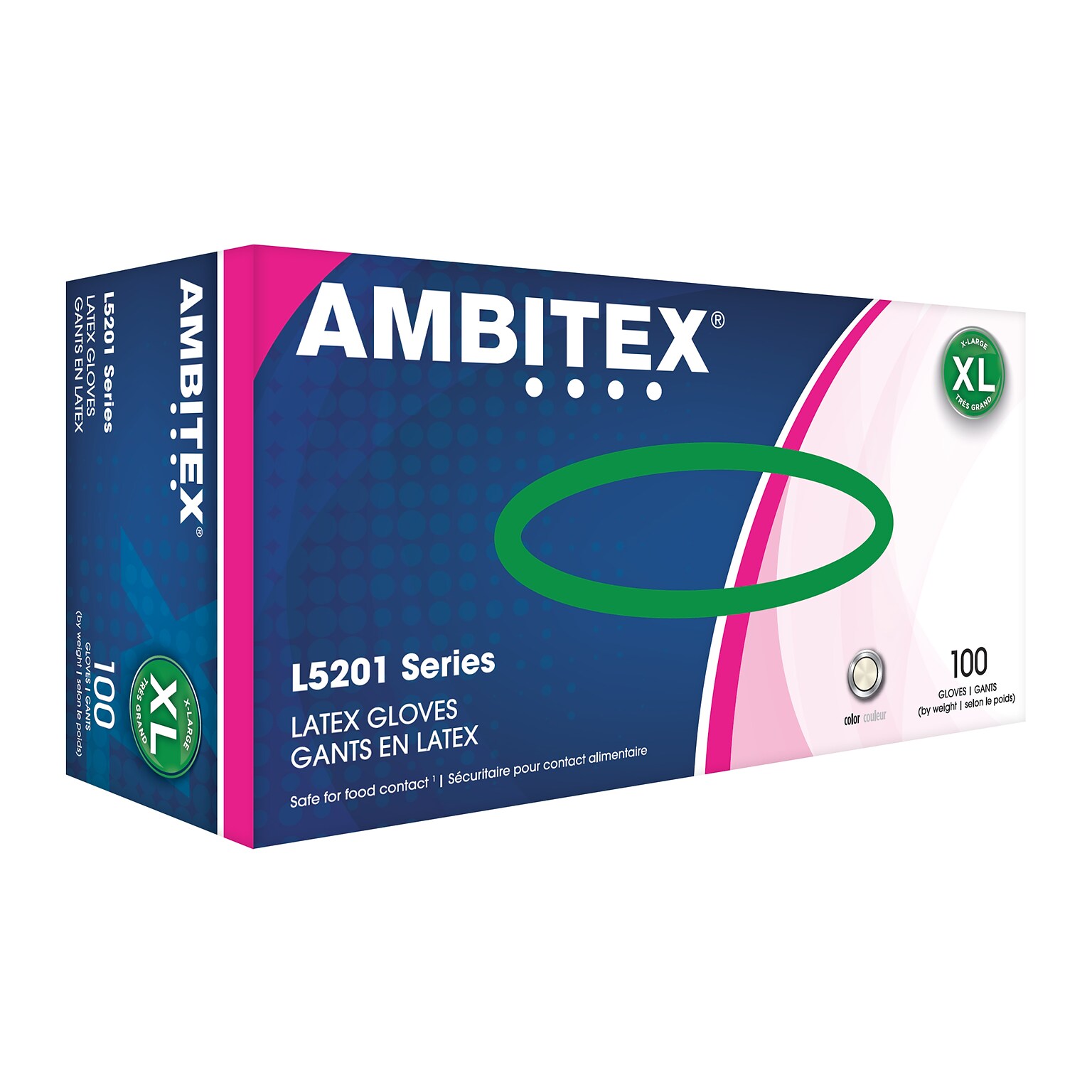 Ambitex L5201 Series Powder-Free Cream Latex Gloves, XL, 100/Box, 10 Boxes/CT (LXL5201)