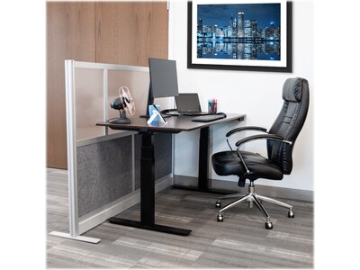 Luxor Modular Room Divider Starter Wall, 48"H x 70"W, Gray PET/Frosted Acrylic (MW-7048-FCG)