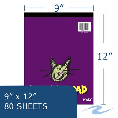 Roaring Spring Paper Products 9" x 12" Tape Bound Newsprint Sketch Pad, 80 Sheets/Pad, 12/Pack (50100CS)
