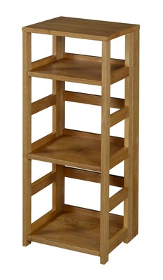 Regency Flip Flop 34 High Square Folding Bookcase- Medium Oak (FFSQ3412MO)