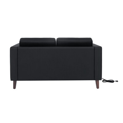 Flash Furniture Hercules Artemis LeatherSoft Reception Loveseat, Black (ZB89212SBLK)